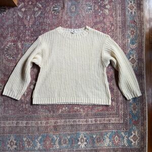 Uni Qlo Wool Mohair Acrylic Blend Cozy Cream Sweater Women’s medium